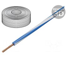Wire | H05Z-K | stranded | Cu | 0.5mm2 | LSZH | blue-white | 300V,500V