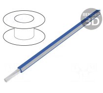 Wire | stranded | Cu | 20AWG | PVC | blue-white | 600V | 1x20AWG