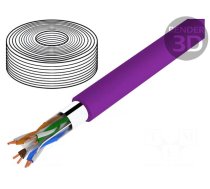 Wire | F/UTP | Cat 6 | 4x2x23AWG | Cu | wire | LSZH | violet | 50m | CPR: Dca