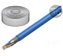 Wire | S/FTP | Cat 6a | 4x2x23AWG | Cu | wire | LSZH | blue | 50m | Øcable: 7mm