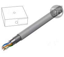 Wire | SF/UTP | Cat 6 | 4x2x26AWG | Cu | stranded | LSZH | grey | 100m
