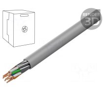 Wire | U/FTP | Cat 6a | 4x2x27AWG | Cu | stranded | LSZH | grey | 305m