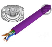 Wire | U/UTP | Cat 6 | 4x2x23AWG | Cu | wire | LSZH | violet | 100m | CPR: Dca
