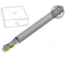 Wire | Cablexpert | U/UTP | Cat 6 | 4x2x24AWG | CCA | stranded | PVC | grey