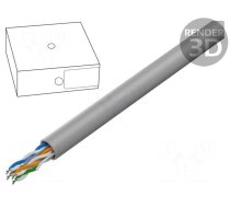 Wire | Cablexpert | U/UTP | Cat 6 | 4x2x24AWG | CCA | wire | PVC | grey | 100m