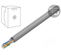 Wire | Cablexpert | U/UTP | Cat 6 | 4x2x24AWG | Cu | wire | PVC | grey | 305m