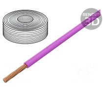 Wire | FLRY-B | 1x2.5mm2 | stranded | Cu | PVC | pink | 60V | 100m | Class: 5