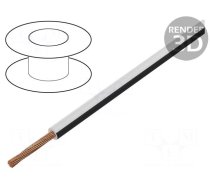 Wire | FLRY-B | stranded | Cu | 0.35mm2 | PVC | white-black | 60V | 100m