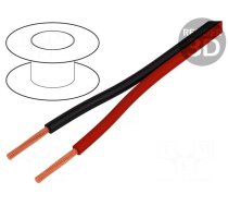 Wire: loudspeaker cable | 2x1,5mm2 | stranded | CCA | black-red | PVC