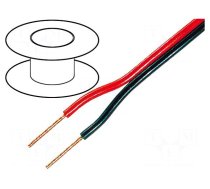 Wire: loudspeaker cable | 2x0,5mm2 | stranded | OFC | black-red | PVC