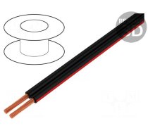 Wire: loudspeaker cable | 2x1,5mm2 | stranded | Cu | black-red | PVC