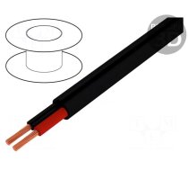 Wire: loudspeaker cable | 2x1,5mm2 | stranded | Cu | black | PVC | 6.6mm