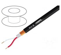 Wire: microphone cable | 2x0.25mm2 | black | OFC | -15÷70°C | 5.8mm