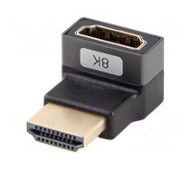 Adapter | HDMI socket,HDMI plug 270° up/down | HDMI 2.1 | silver