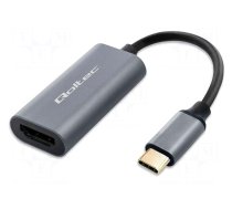 Adapter | HDMI socket,USB C plug | PVC | USB 3.1 | 0.17m | black | PnP