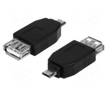 Adapter | USB 2.0 | USB A socket,USB B micro plug | Colour: black