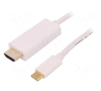 Adapter | USB 3.1 | HDMI plug,USB C plug | 1m | Colour: white
