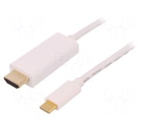 Adapter | USB 3.1 | HDMI plug,USB C plug | 2m | Colour: white