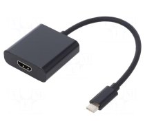 Adapter | USB 3.1 | HDMI socket,USB C plug | 0.23m | Colour: black