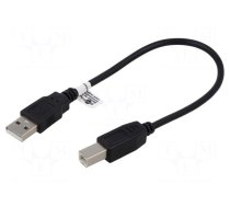 Cable | High Speed,USB 2.0 | USB A plug,USB B plug | 0.25m | black