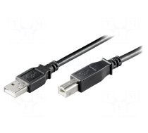 Cable | USB 2.0 | USB A plug,USB B plug | 1m | black | Core: Cu | 480Mbps