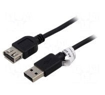 Cable | High Speed,USB 2.0 | USB A socket,USB A plug | 3m | black | Cu