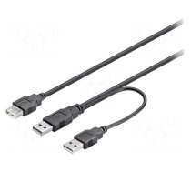Cable | High Speed,USB 2.0 | USB A socket,USB A plug x2 | 0.3m