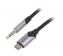 Cable | Jack 3,5mm 4pin plug,USB B micro plug | nickel plated | 2m