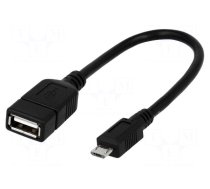 Cable | OTG,USB 2.0 | USB A socket,USB B micro plug | 0.2m | black