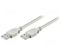 Cable | USB 2.0 | USB A plug,both sides | 1.8m | grey | 480Mbps