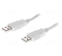 Cable | USB 2.0 | USB A plug,both sides | 1m | grey | CCA | 24AWG,28AWG