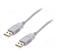 Cable | USB 2.0 | USB A plug,both sides | 1m | grey | Core: Cu