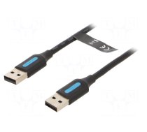Cable | USB 2.0 | USB A plug,both sides | nickel plated | 0.25m | PVC