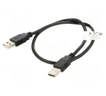 Cable | USB 2.0 | USB A plug,both sides | nickel plated | 0.5m | black