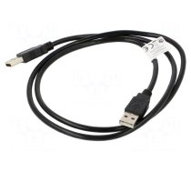 Cable | USB 2.0 | USB A plug,both sides | nickel plated | 1m | black