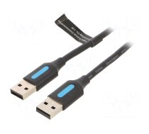 Cable | USB 2.0 | USB A plug,both sides | nickel plated | 1m | black