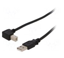Cable | USB 2.0 | USB A plug,USB B angled plug | 0.5m | black