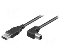 Cable | USB 2.0 | USB A plug,USB B angled plug | 1m | black | 480Mbps