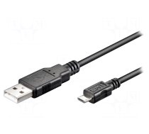Cable | USB 2.0 | USB A plug,USB B micro plug | 0.15m | black