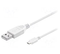 Cable | USB 2.0 | USB A plug,USB B micro plug | 0.15m | white