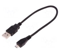 Cable | USB 2.0 | USB A plug,USB B socket | 0.25m | black