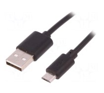 Cable | USB 2.0 | USB A plug,USB B micro plug | 0.25m | black