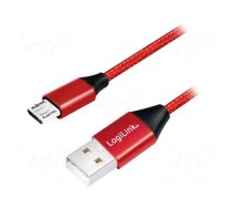 Cable | USB 2.0 | USB A plug,USB B micro plug | 0.3m | red