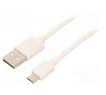 Cable | USB 2.0 | USB A plug,USB B micro plug | 0.5m | white