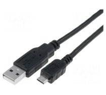 Cable | USB 2.0 | USB A plug,USB B micro plug | 1.5m | black