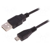 Cable | USB 2.0 | USB A plug,USB B micro plug | 1m | black