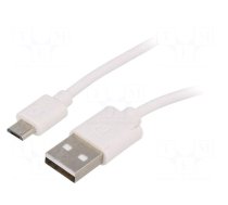 Cable | USB 2.0 | USB A plug,USB B micro plug | 1m | white