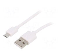 Cable | USB 2.0 | USB A plug,USB B micro plug | 2m | white
