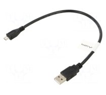 Cable | USB 2.0 | USB A plug,USB B micro plug | gold-plated | 0.3m