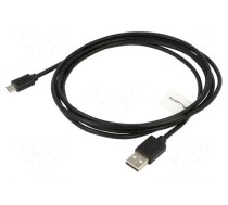 Cable | USB 2.0 | USB A plug,USB B micro plug | gold-plated | 1.8m